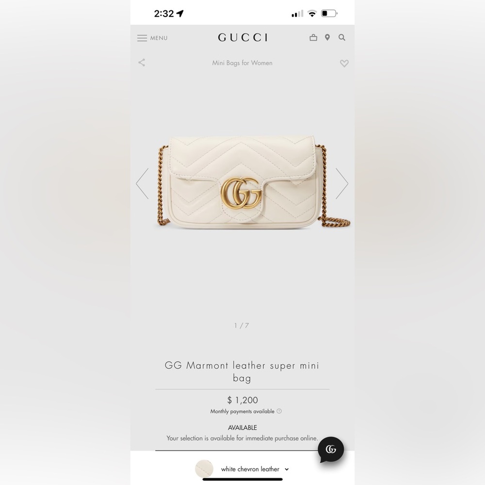 Gucci Marmont leather super mini bag